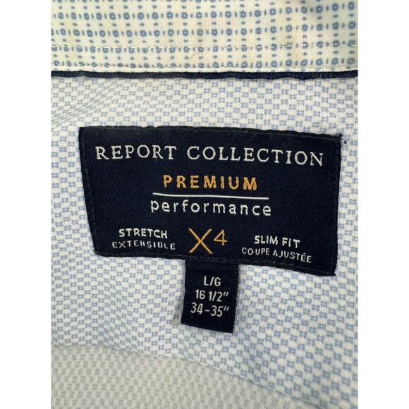 Mens Report Collection Premium Performance Long Sleeve Button-Up Shirt L 16.5 - Picture 6 of 8